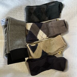 Mens Dress Socks 9-11 5 Pair Gold Toe Argyle Striped